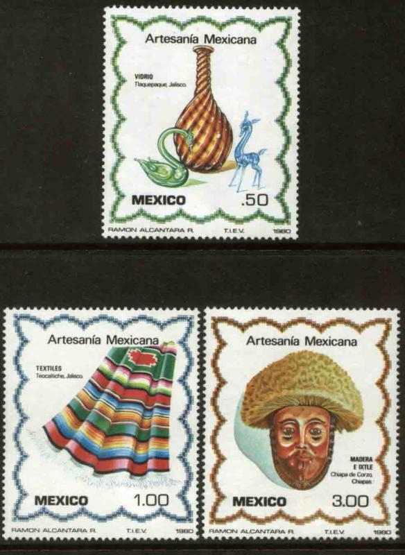 MEXICO 1220-1222 Typical Arts and crafts, COMPLETE SET. MINT, NH. VF.