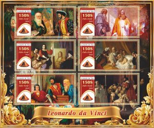 Stamps.Art. Leonardo Da Vinci 2020 year 1+1 sheets perforated Cabo Verde