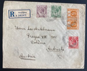 1914 Singapore Straits Settlements Cover To Prague Bohemia Austria