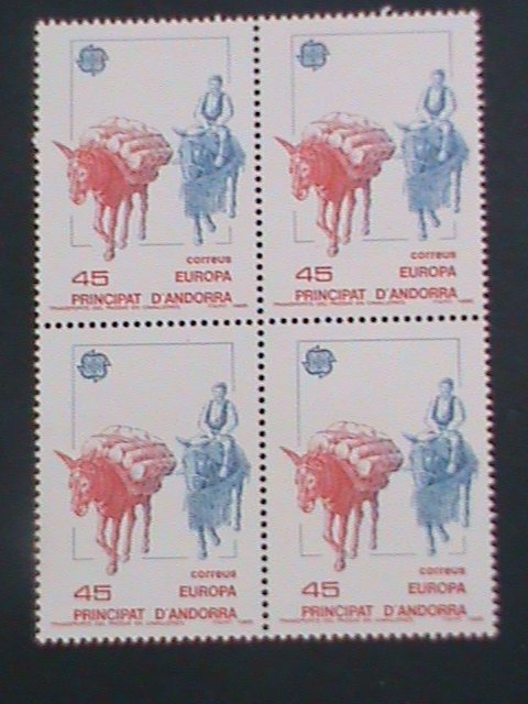 ​ANDORRA-SPAIN-1988 SC#185-LES BONS,THE MEDIEVAL ROAD -MNH BLOCK OF 4-VF