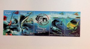 TONGA Sc 1053 NH ISSUE OF 2001 - STRIP - FISHING