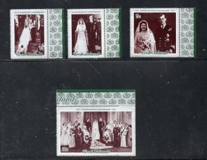 Cook Islands Sc 355-358 1972 25th wedding Anniversary QE II stamp set mint NH