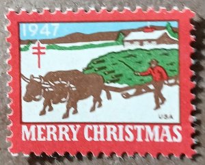United States #WX136 Oxen Pulling Christmas Tree MDG (1947)
