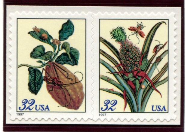 3127b US 32c Botanical Prints SA, MNH pair