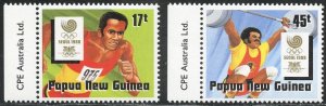 Papua New Guinea Scott 701-02 MVFNHOG - 1988 Seoul Summer Olympics - SCV $2.25