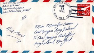 United States A.P.O.'s 8c Jet Airliner Air Envelope 1963 Army & Air Force Pos...