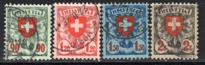 Switzerland Scott # 200a - 203a, used