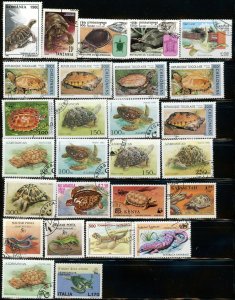 Turtles on Stamps Reptile Postage Collection Animal Kingdom Topical