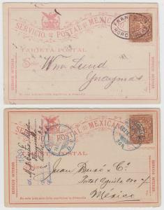 MEXICO 1896 PS CARDS MEPSI PC75 TI (12 arcs) & PC75 TII (12 1/2 arcs) USED RARE 