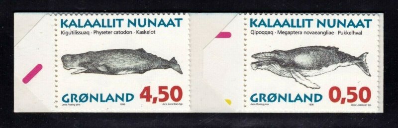 Greenland stamps, complete booklet 306a, topical, WhalesSCV $13.00 