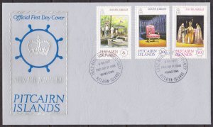 PITCAIRN ISLANDS - 1977 QEII SILVER JUBILEE OF CORONATION - 3V FDC