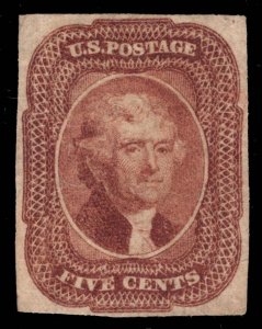 US STAMPS # 12 IMPERF UNUSED CAT. $10,000 LOT #35524