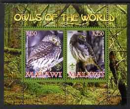 MALAWI - 2008 - Owls of the World #2 - Perf 2v Sheet - MNH - Private Issue