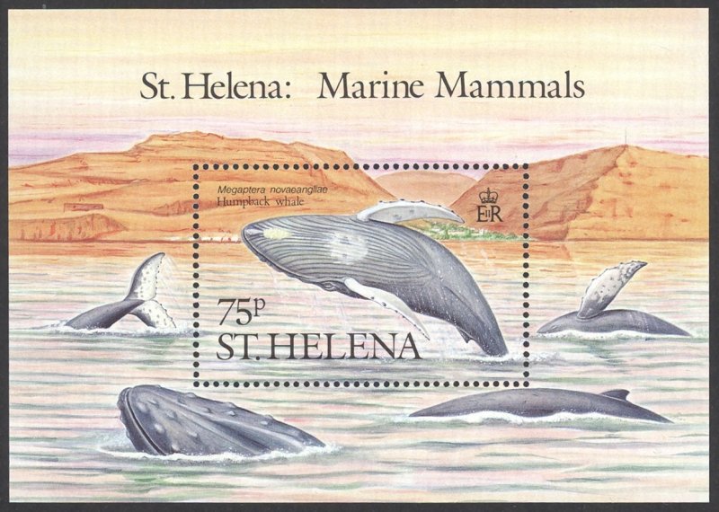 St. Helena Sc# 487 MNH Souvenir Sheet 1987 Humpback Whale