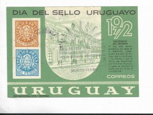 URUGUAY 1972 STAMPS DAY OLD STAMPS SOUVENIR SHEET USED FIRST DAY CANCEL BLOCK 17