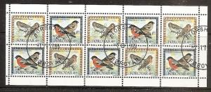 Faroe Islands 314a Used 1997 Birds Booklet Pane