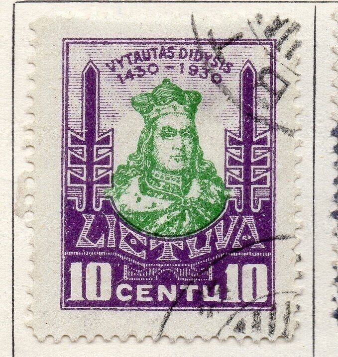 Lithuania 1930 Early Issue Fine Used 10c. 118568