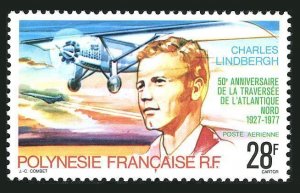 Fr Polynesia C149,MNH.Michel 239. Charles A.Lindbergh's flight-50 Ann.1977.