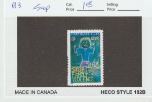 Scott# B3 2003 37c+8c Stop Family Violence Issue SUP MNH