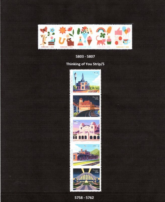5740 - 5825  2023 Commemoritive/Definitive year set w/ pairs (148 Stamps) - MNH
