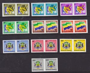 Gabon Sc O1-10v MNH. 1968 Officials Imperf Pairs+Sheets