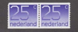 Netherlands # 548, Numeral Stamp, 25 c Coil Pair, Mint  NH