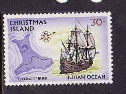 Christmas Is.-Sc#51- id2-unused NH 30c Cygnet-Ships-Maps-1972-3-
