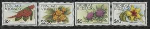 Trinidad & Tobago Flower definitive set high values $2 to $10 unmounted mint NH