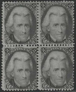 US 73 Early Classics Ave-F Unused Hinged Fresh OG Block of 4, Nice Remnants c...
