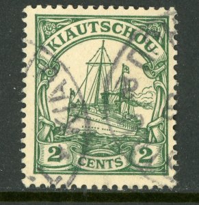 China 1905 Kiautschou Germany 2¢ Yacht Unwmk Michel 19 (Sc #24) VFU F59