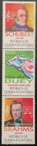 1997 EQUATORIAL GUINEA. Anniversaries. Series 3 Striped Values. Ed #237/9. MNH-
