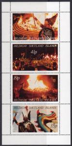 Shetland Islands (Hildasay) 1996 The Vikings Strip (4) Perforated MNH