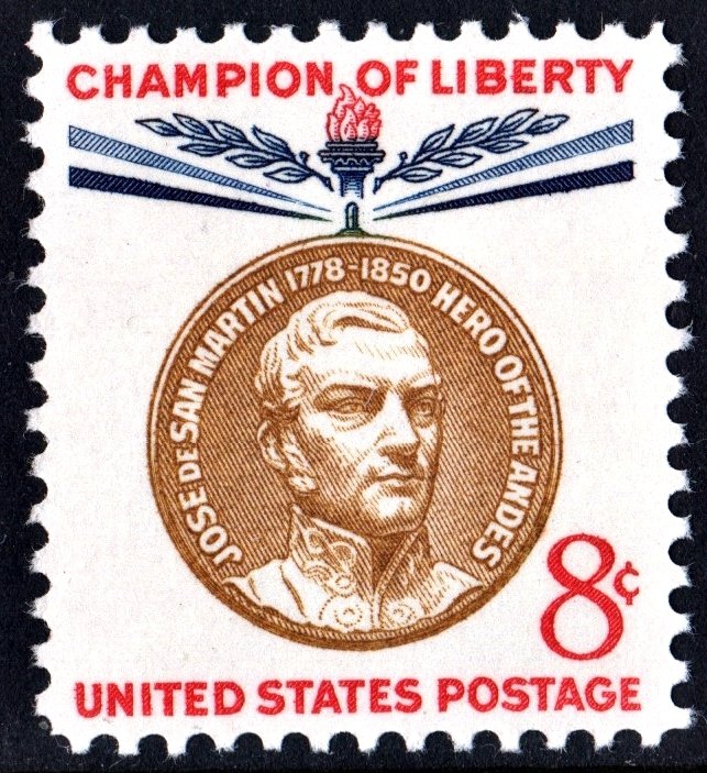 SC#1126 8¢ Champion of Liberty: Jose de San Martin (1959) MNH