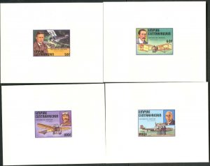 CENTRAL AFRICA Sc#297-302 1977 History of Aviation Cpl Set & SS Rare Card Proofs