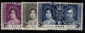 FIJI GVI SG246-248, 1937 CORONATION set, FINE USED.