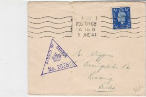 british army 8th june 1941 censor stamps cover ref 18633