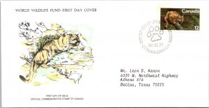 Worldwide First Day Cover, World Life Fund, Canada, Cats, Animals