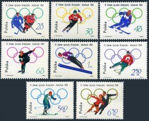 Poland 1198-1205,MNH.Michel 1457-1464. Olympics Innsbruck-1964.Ice hockey,Slalom