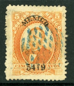 Mexico 1879 Foreign Mail Issue 5¢ MEXICO Thick Paper Scott 125 VFU S55