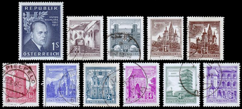 Austria Scott 616 // 629 (1957-61) Mint/Used H F-VF Y