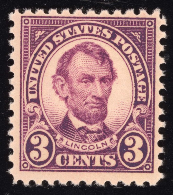 US Scott 555 Mint NH OG 3c violet Abraham Lincoln Lot T474 bhmstamps