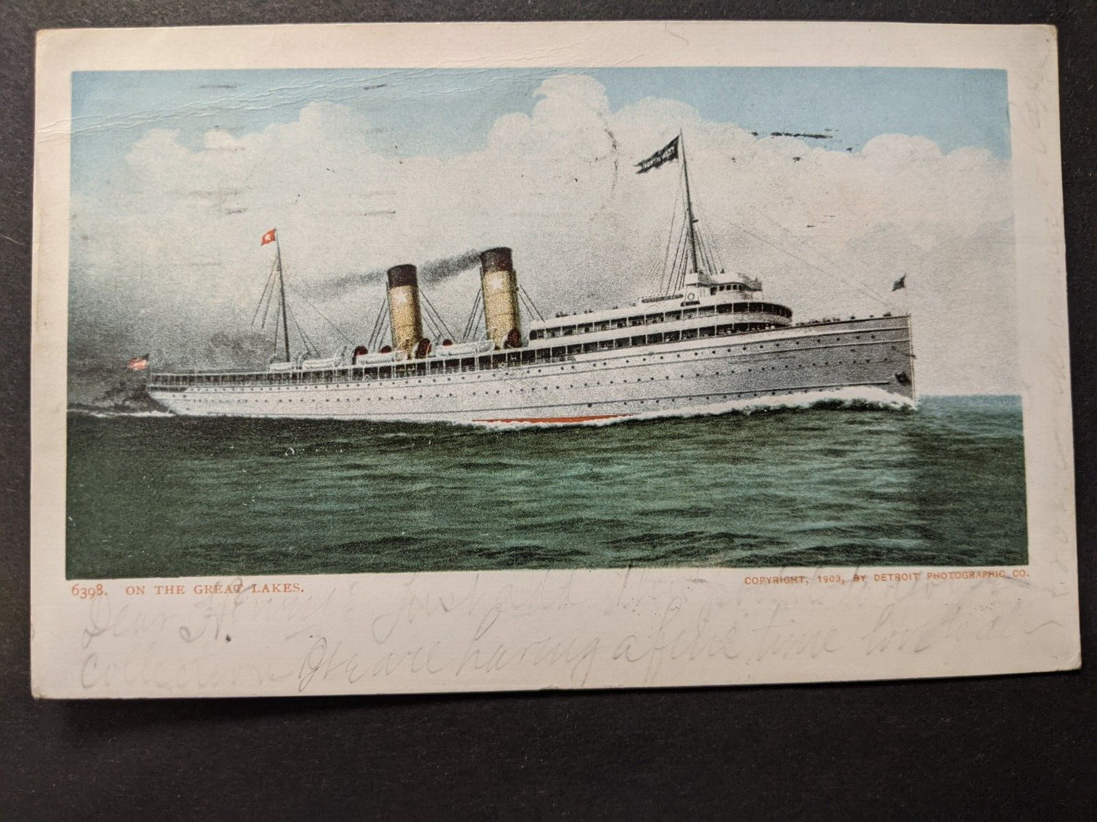 STEAMSHIP 1905 Naval Steamer Postcard MILWAUKEE to OSHKOSH, WISCONSIN ...