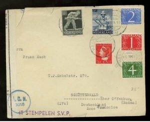 1947 Holland Censored Cover to French Zone Germany