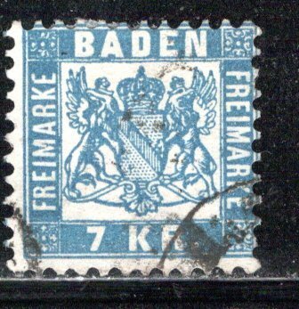 German States Baden Scott # 28, used