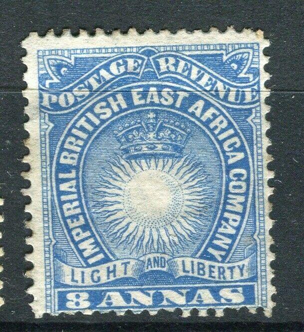 BRITISH EAST AFRICA; 1890 classic Company issue fine Mint hinged 8a. value