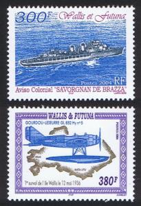 Wallis and Futuna First flight over Wallis - 'Savorgnan de Brazza' SG#854-855