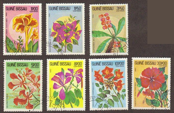 Guinea-Bissau #517-23 CTO flowers cpl