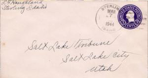 United States Idaho Sterling 1944 4f-bar  1911-1978  Postal Stationery Envelope.