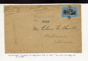 Canal Zone Scott #50 on1919 Registered Stamp Dealer Cover Signed 'JP Coveleski'!