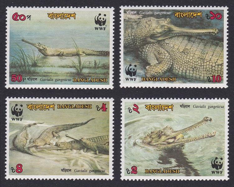 Bangladesh Gharial Crocodile WWF 4v 1990 MNH SG#340-343